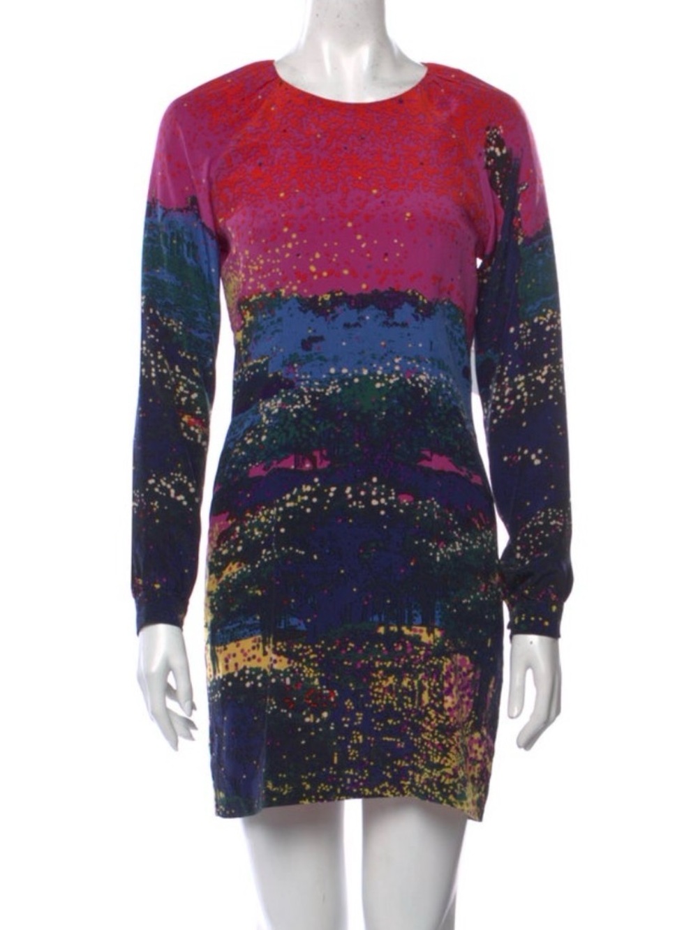 Timo Weiland 100% silk - Colorful Abstract Print Long-Sleeve Shift Dress